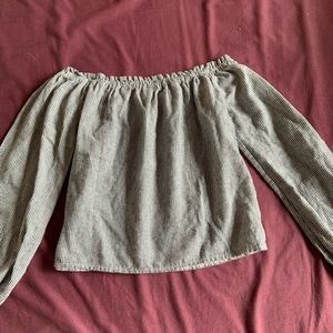 brandy off the shoulder striped top